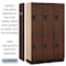 Salsbury Industries Wardrobe Locker, 45" W, 18" D, 76" H, (3) Wide, (6) Openings, Mahogany 22368MAH - alternate 7